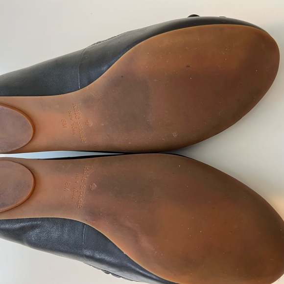 Kate Spade Women’s Black Leather Ballet Flat with Scalloped Edge Size 8M - Picture 7 of 7